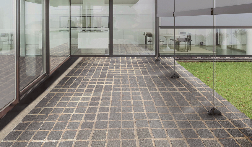 cubetti di porfido fiammati colore scelto Grey Real